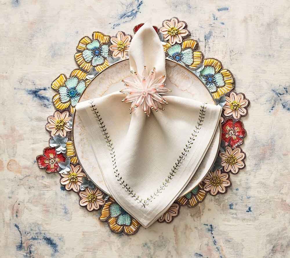 Constellation Napkin Ring in Blush, Set of 4