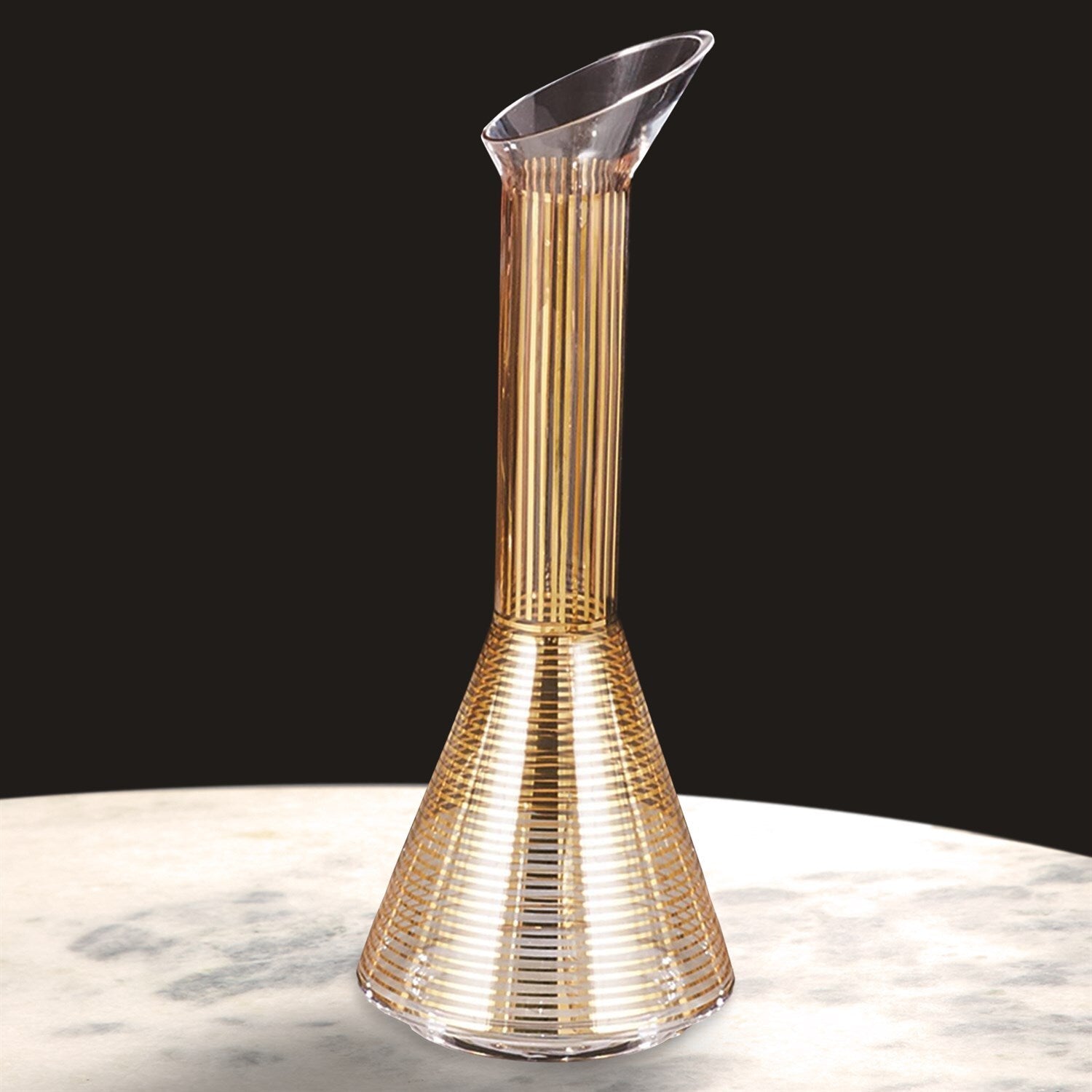 Gold Stripe Wine Decanter-Cone