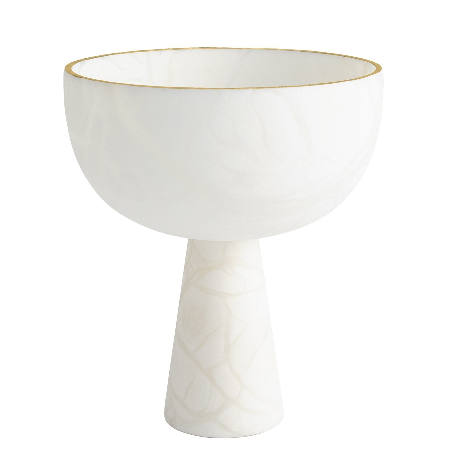 Footed Alabaster Bowl w/Gold