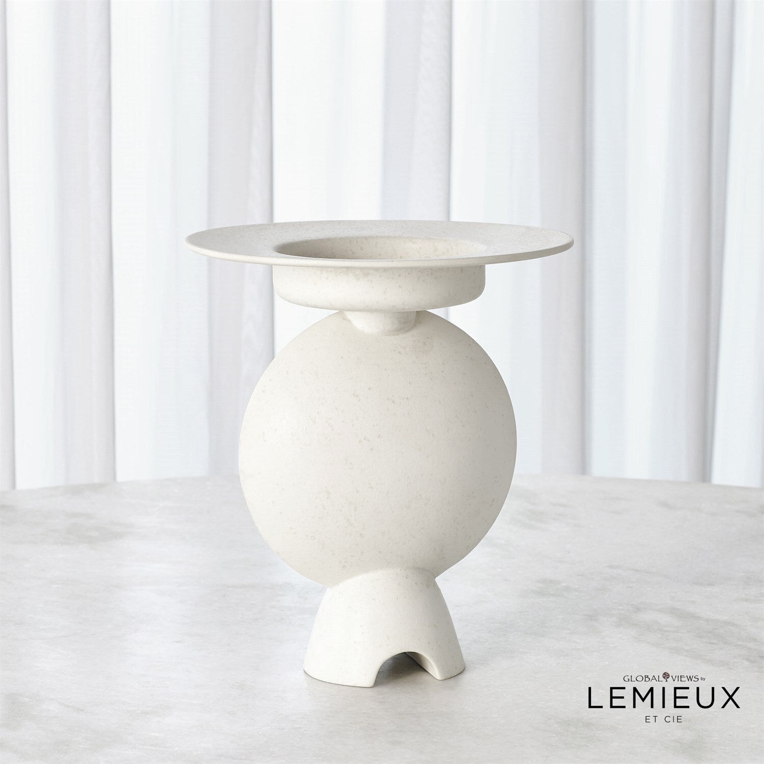 Camille Geometric Vase-White