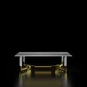 Tiffany Rectangular Zirconium Gold Coffee Table Marble Top - My Store--Coffee Table