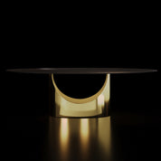 Ugo Brushed Gold Dining Table
