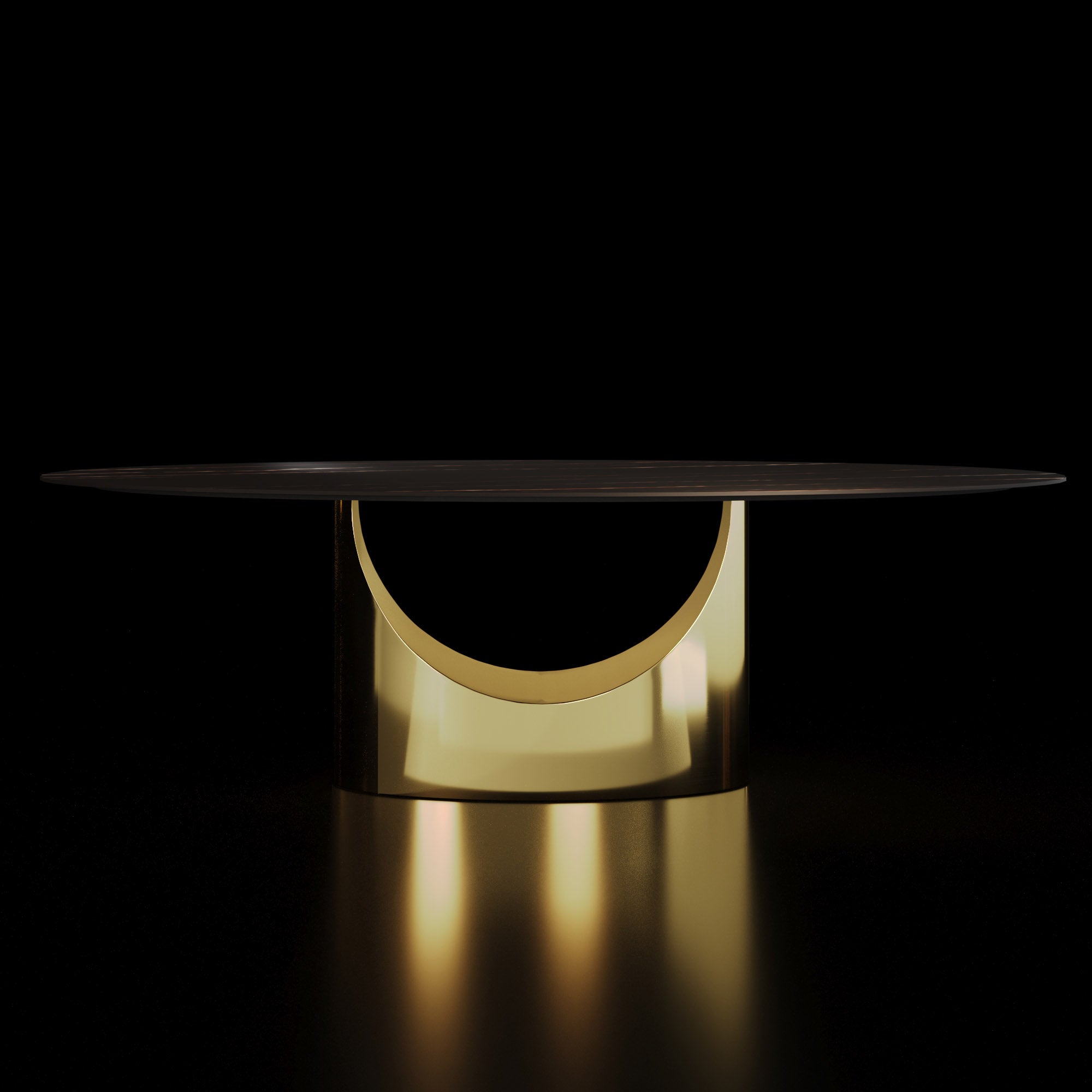 Ugo Brushed Gold Dining Table