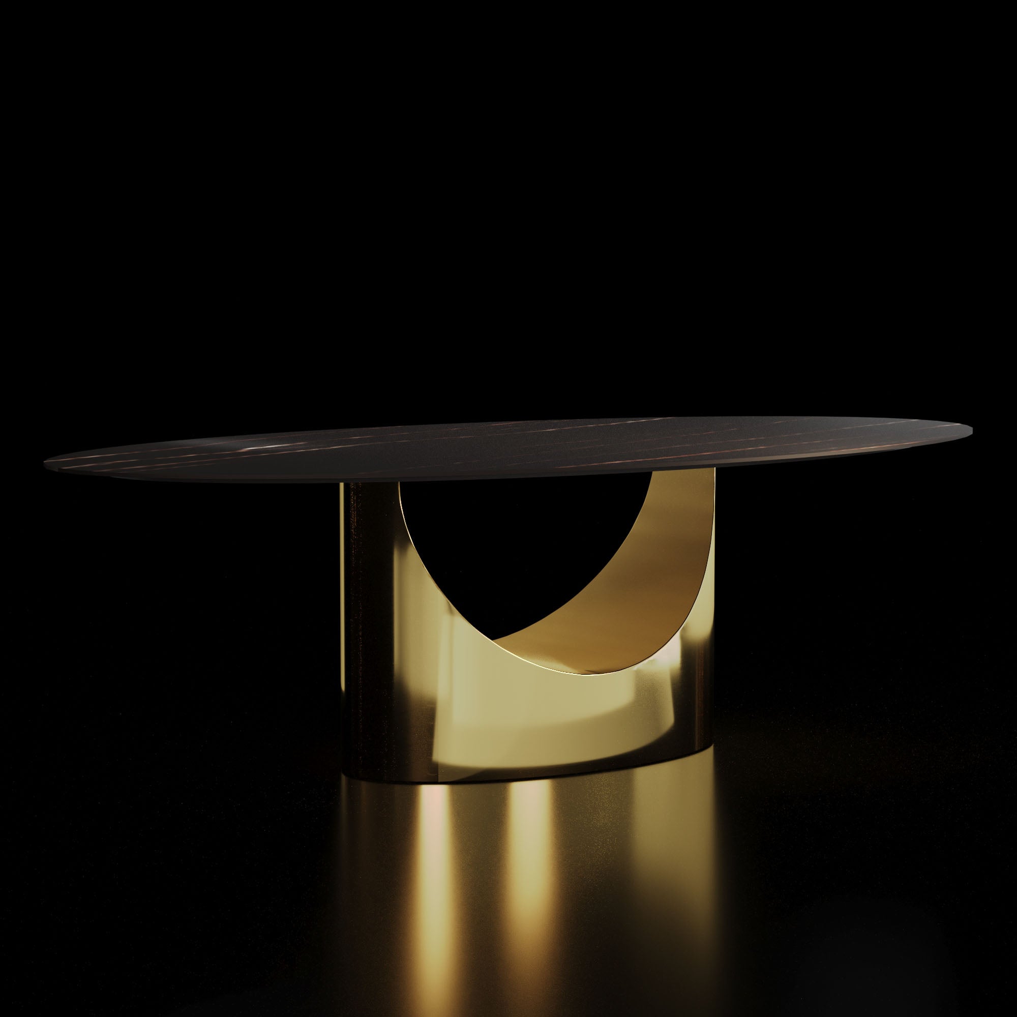 Ugo Brushed Gold Dining Table