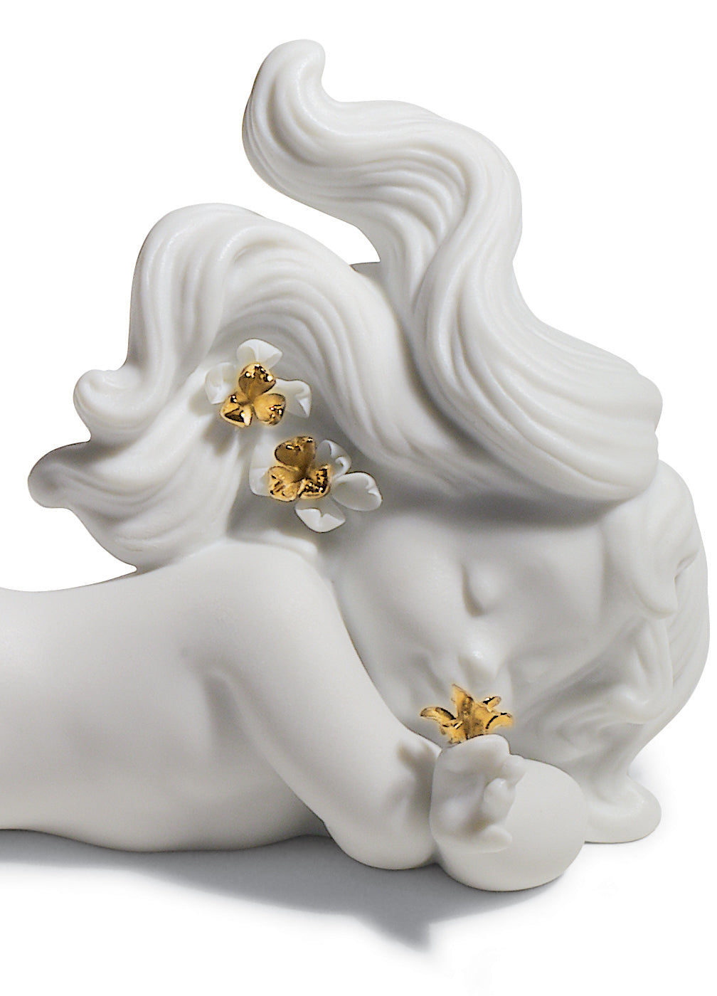 Day Dreaming at Sea Mermaid Figurine. Golden Lustre