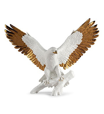 Freedom eagle Sculpture. White and copper