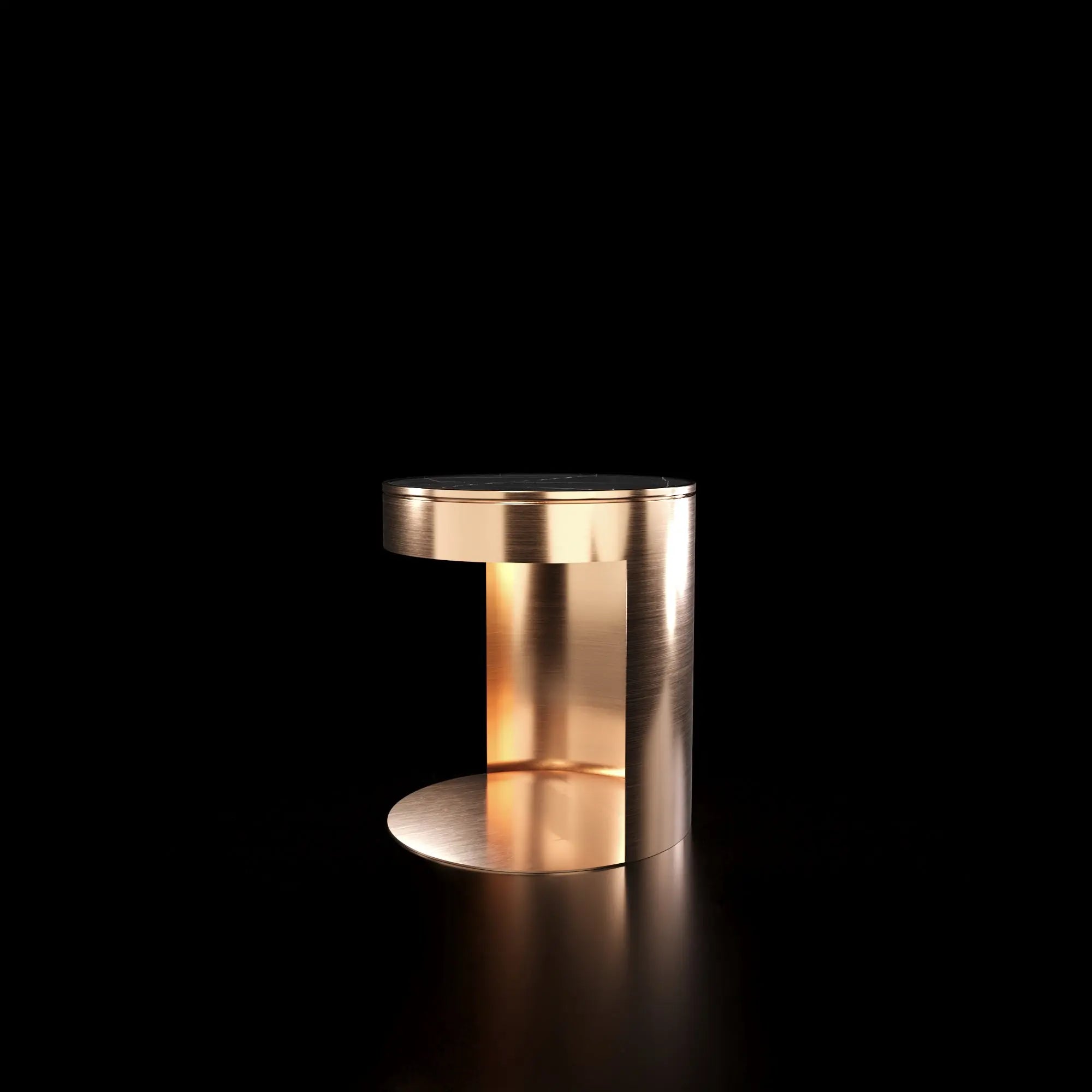 Bottini Brushed Rose Gold Round Coffee Table   My Store  Coffee Table