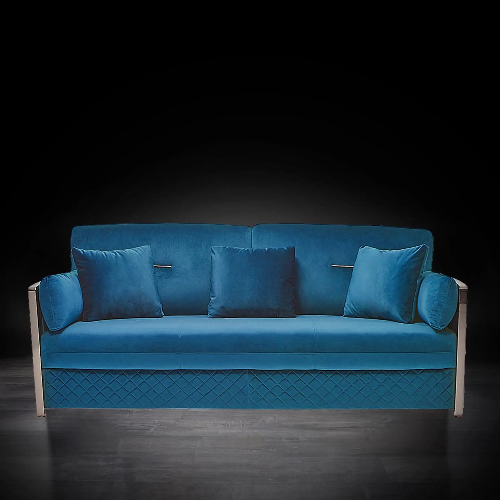 adagio silver dark blue modern sofa set