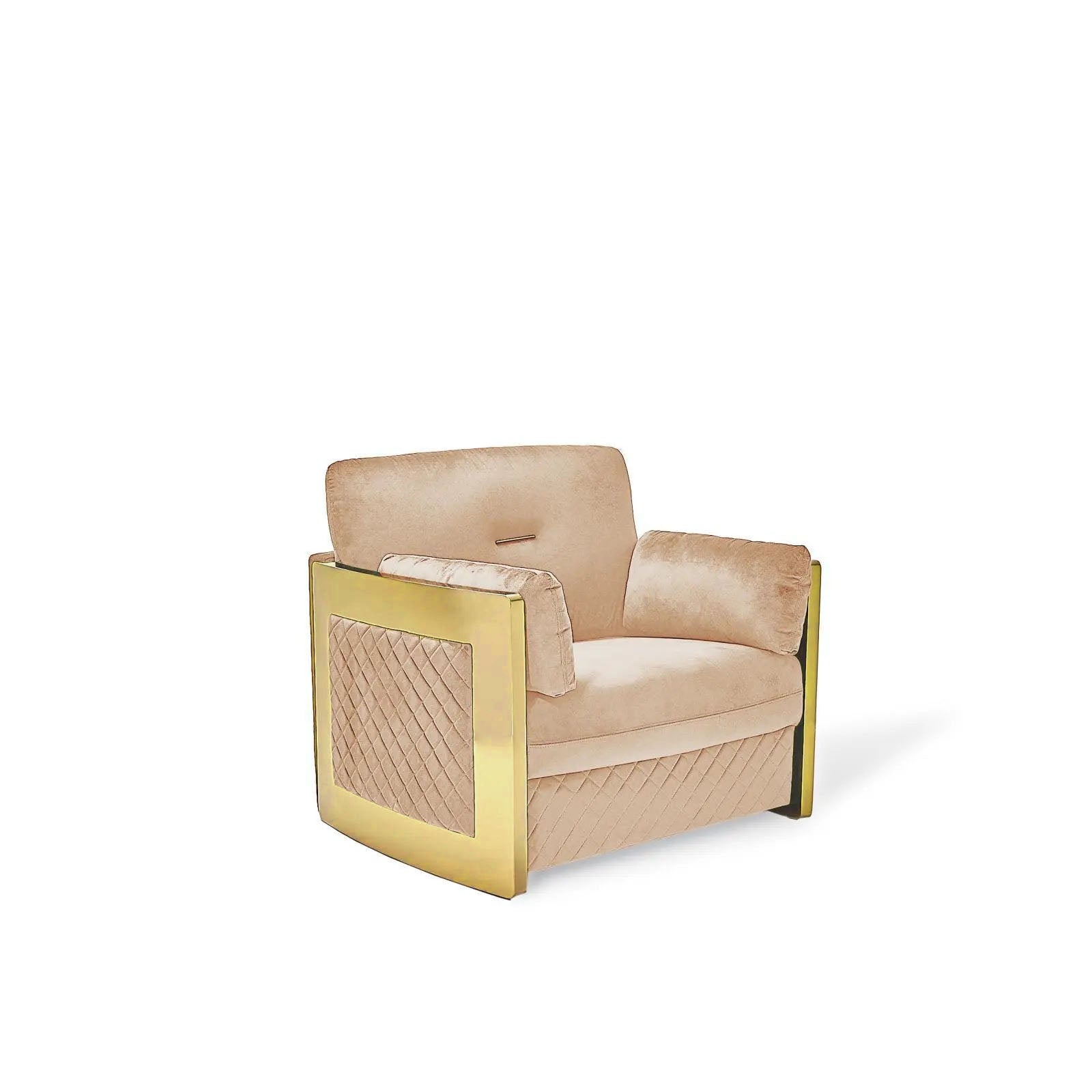 Adagio Titanium Gold Sofa Set | Dark Beige