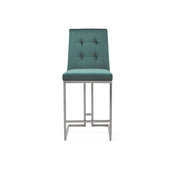 cameron silver dark green counter bar stool