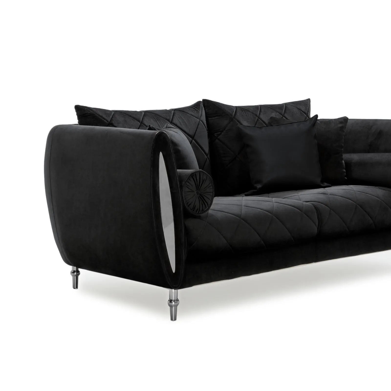 cerchio silver black luxury 7 sofa set