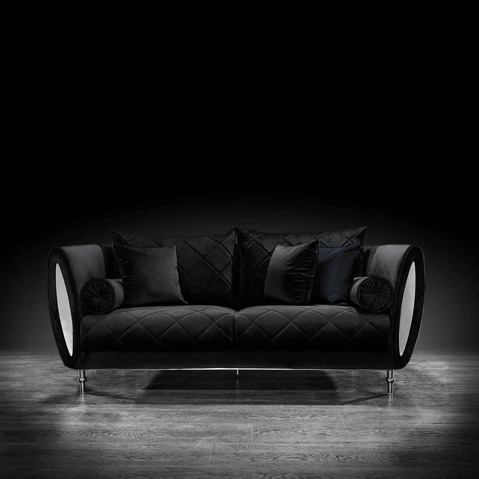 cerchio silver black modern 1 sofa set