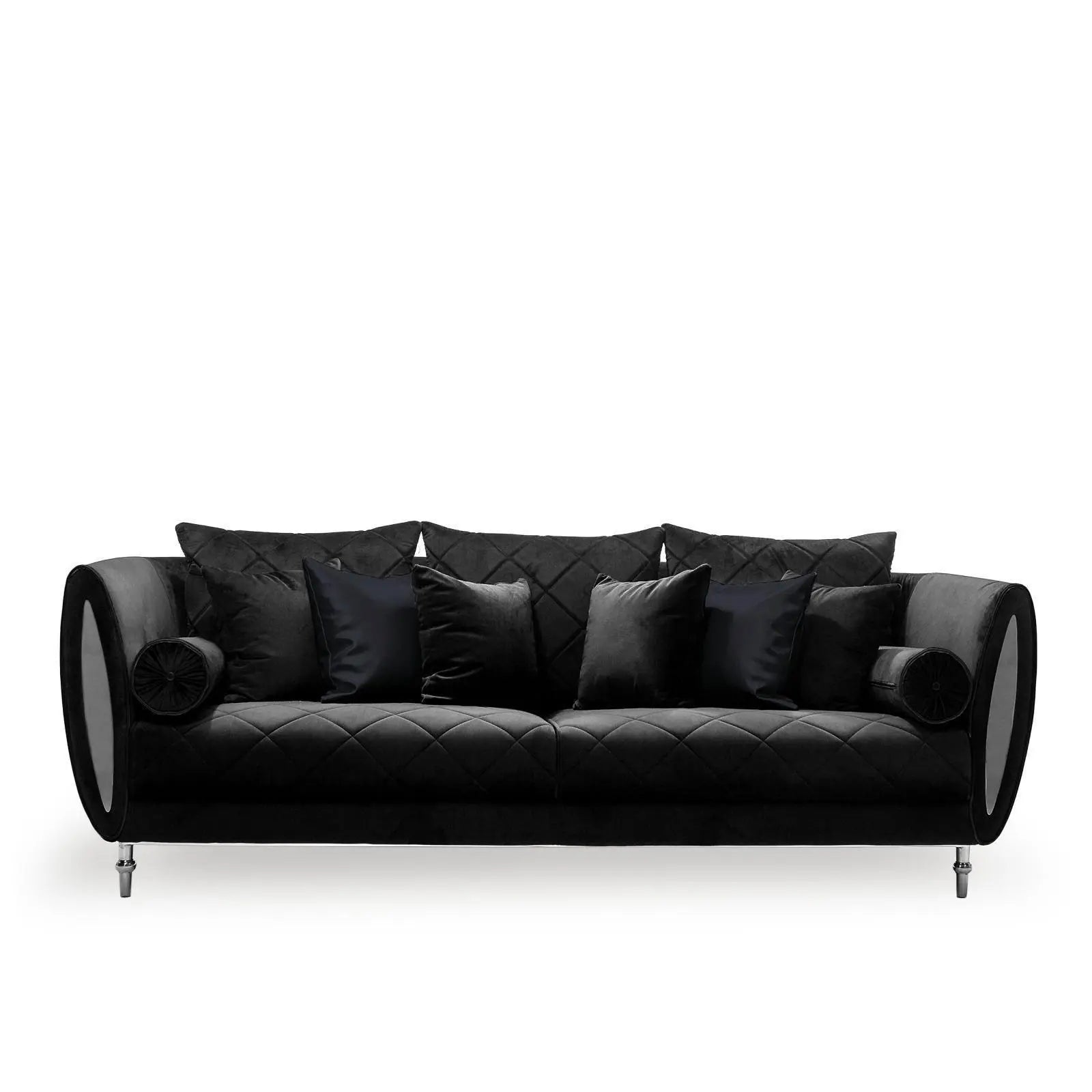Sofa Set Cerchio Silver Sofa Set | Black AllaModa Furniture