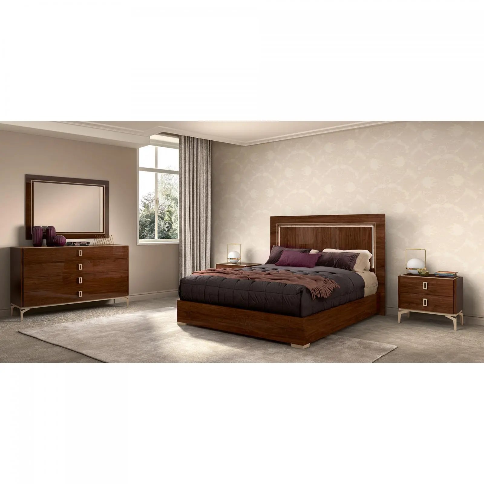 eva walnut oak modern night stand