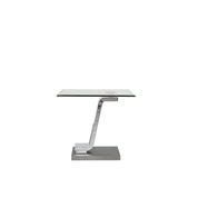 float silver end table