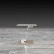 float silver modern end table
