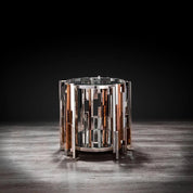 illusion round silver modern end table