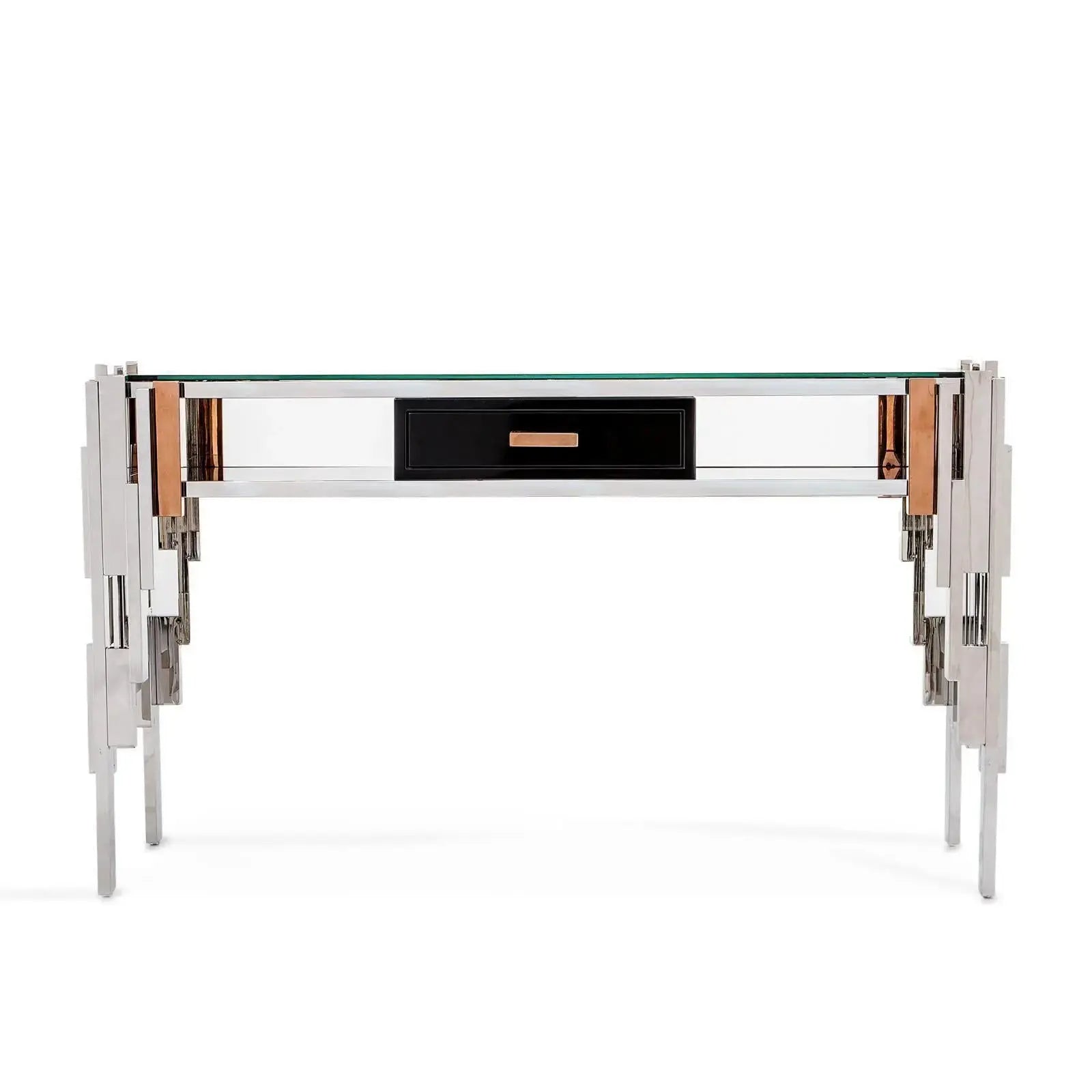 illusion silver console table