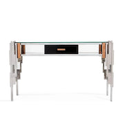 illusion silver console table