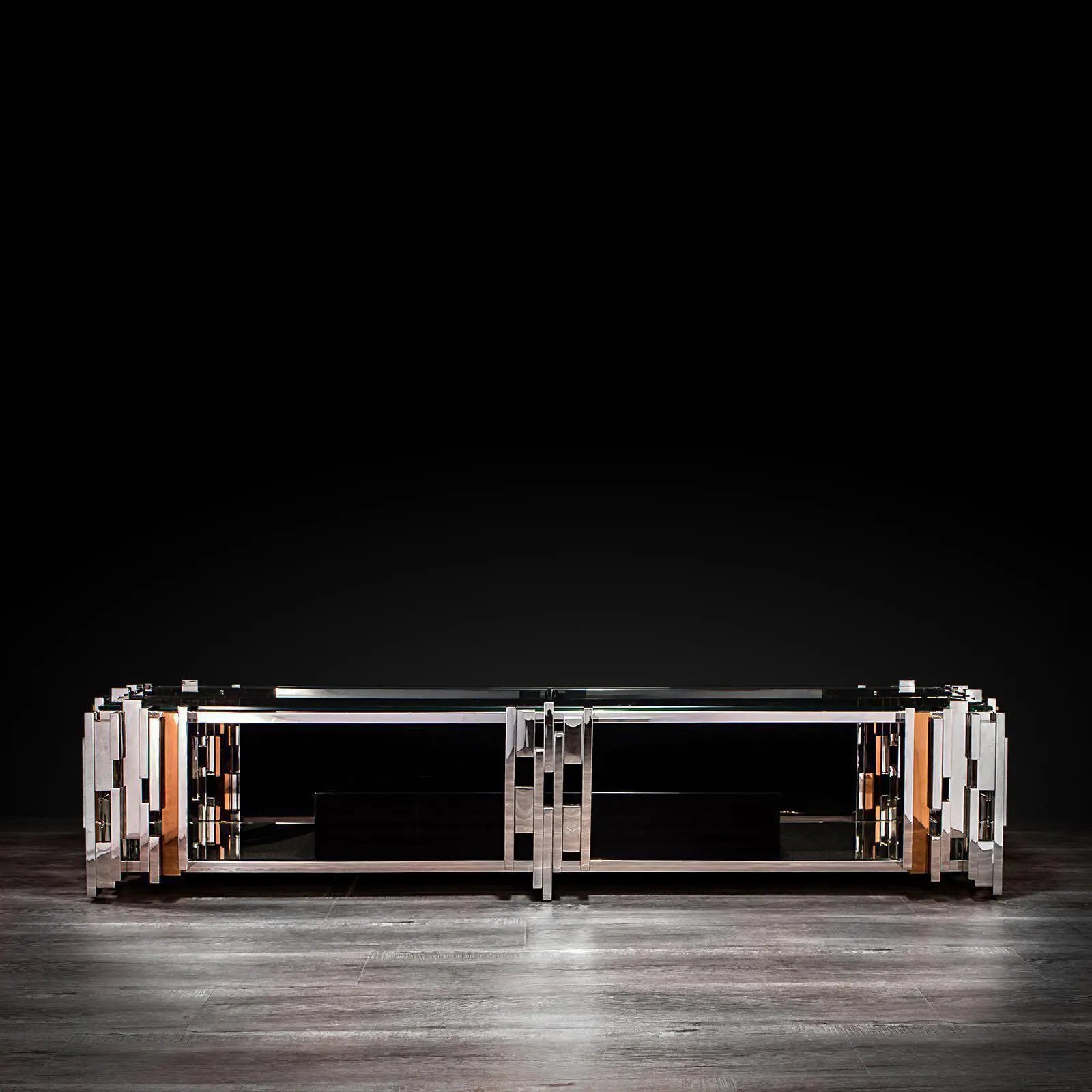 illusion silver luxury tv stand