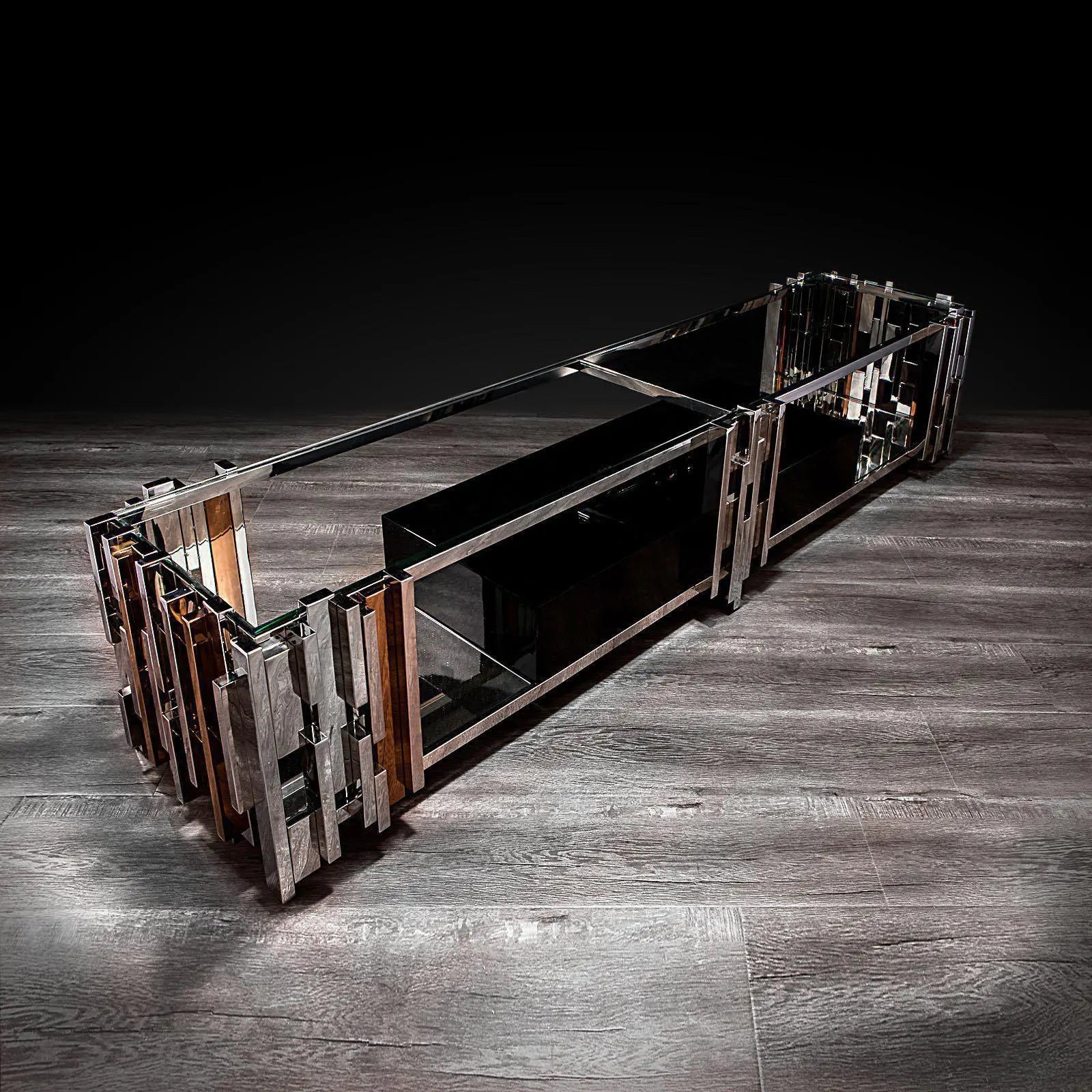 illusion silver modern 1 tv stand