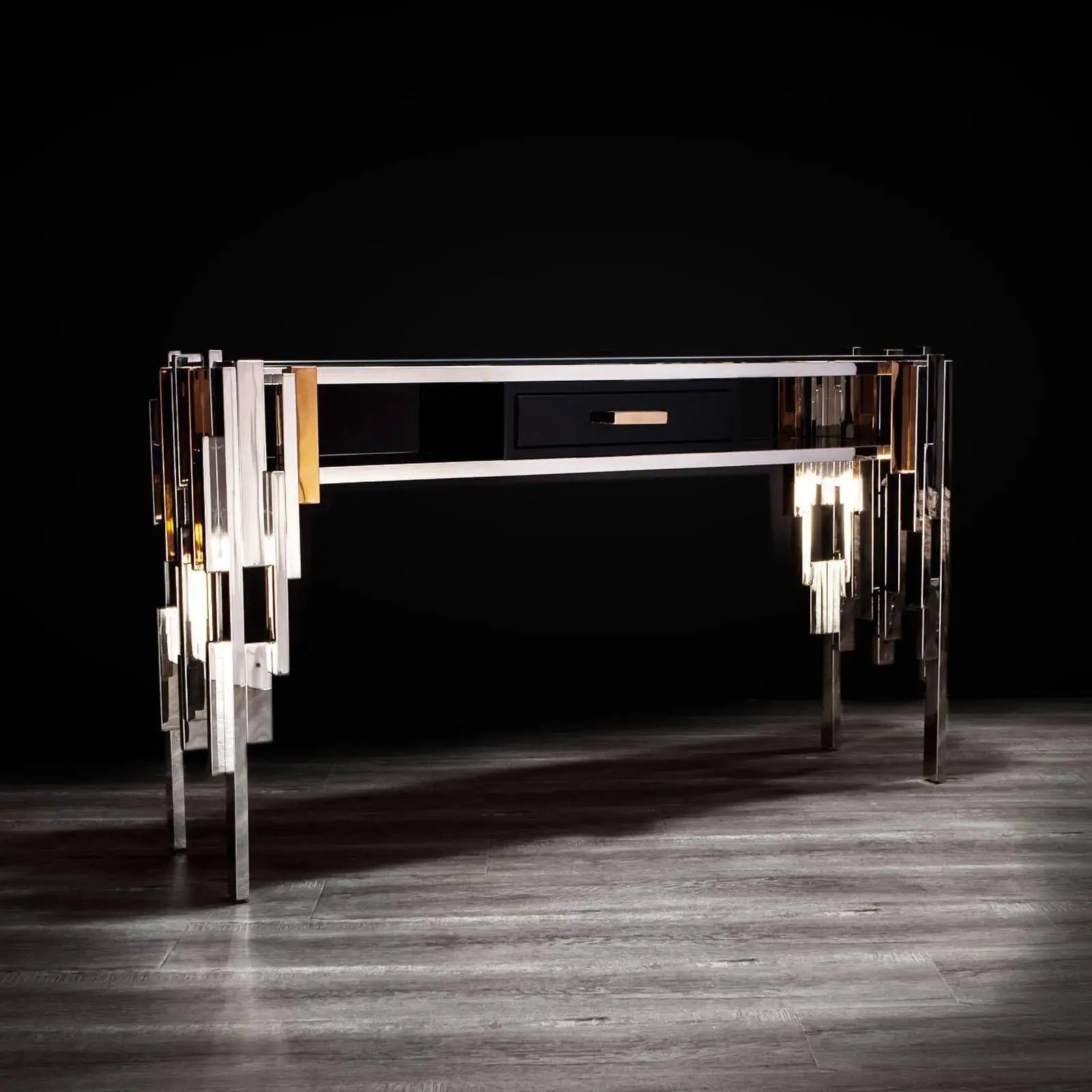 illusion silver stylish console table