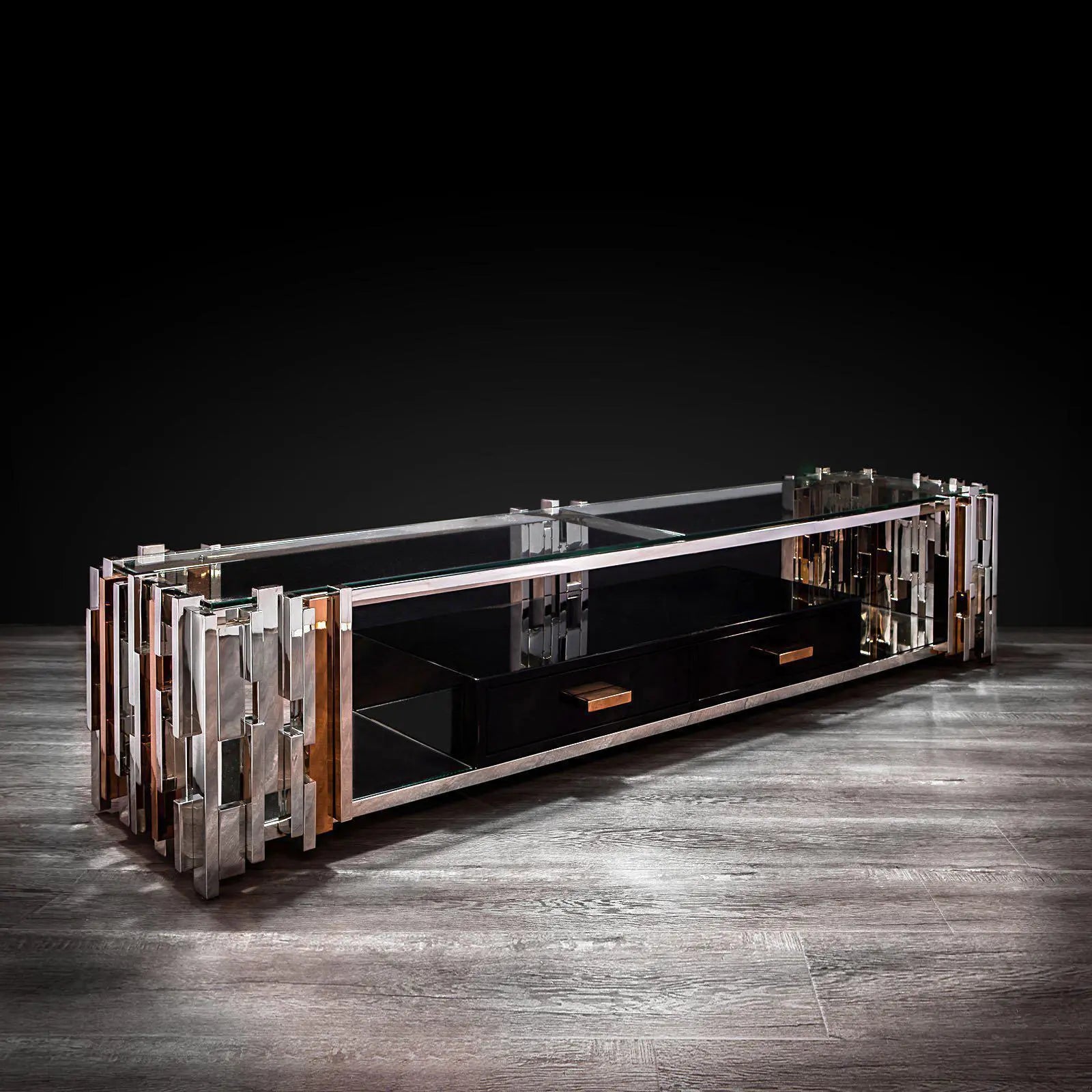 illusion silver stylish tv stand