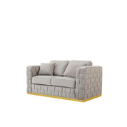 Liam Brushed Gold Sofa Set | Silver Grey   My Store  Sofa Set