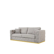 Liam Brushed Gold Sofa Set | Silver Grey   My Store  Sofa Set