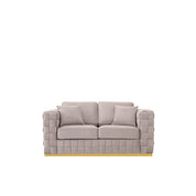 Liam Brushed Gold Sofa Set | Taupe   My Store Loveseat Sofa Set