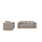 Liam Brushed Gold Sofa Set | Taupe   My Store  Sofa Set