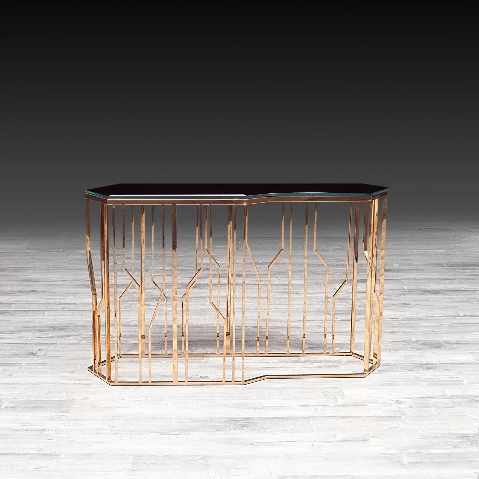 lorensia rg glass modern console table