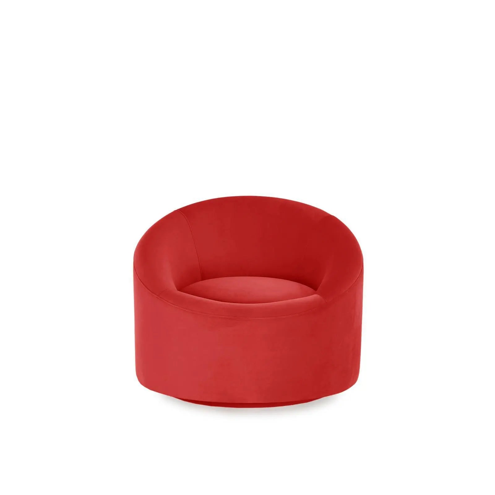 Luca Swivel Red Velvet Accent Chair