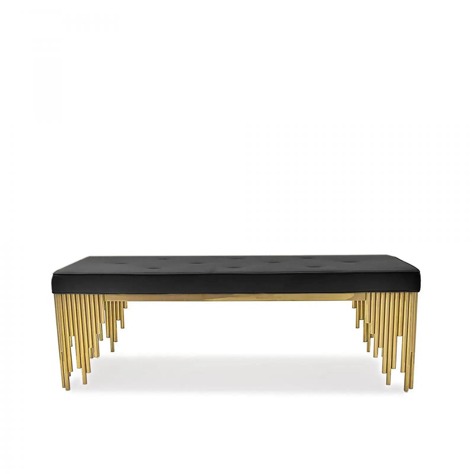 Mauris Bench Brushed Titanium Gold | Black - AllaModa Furniture