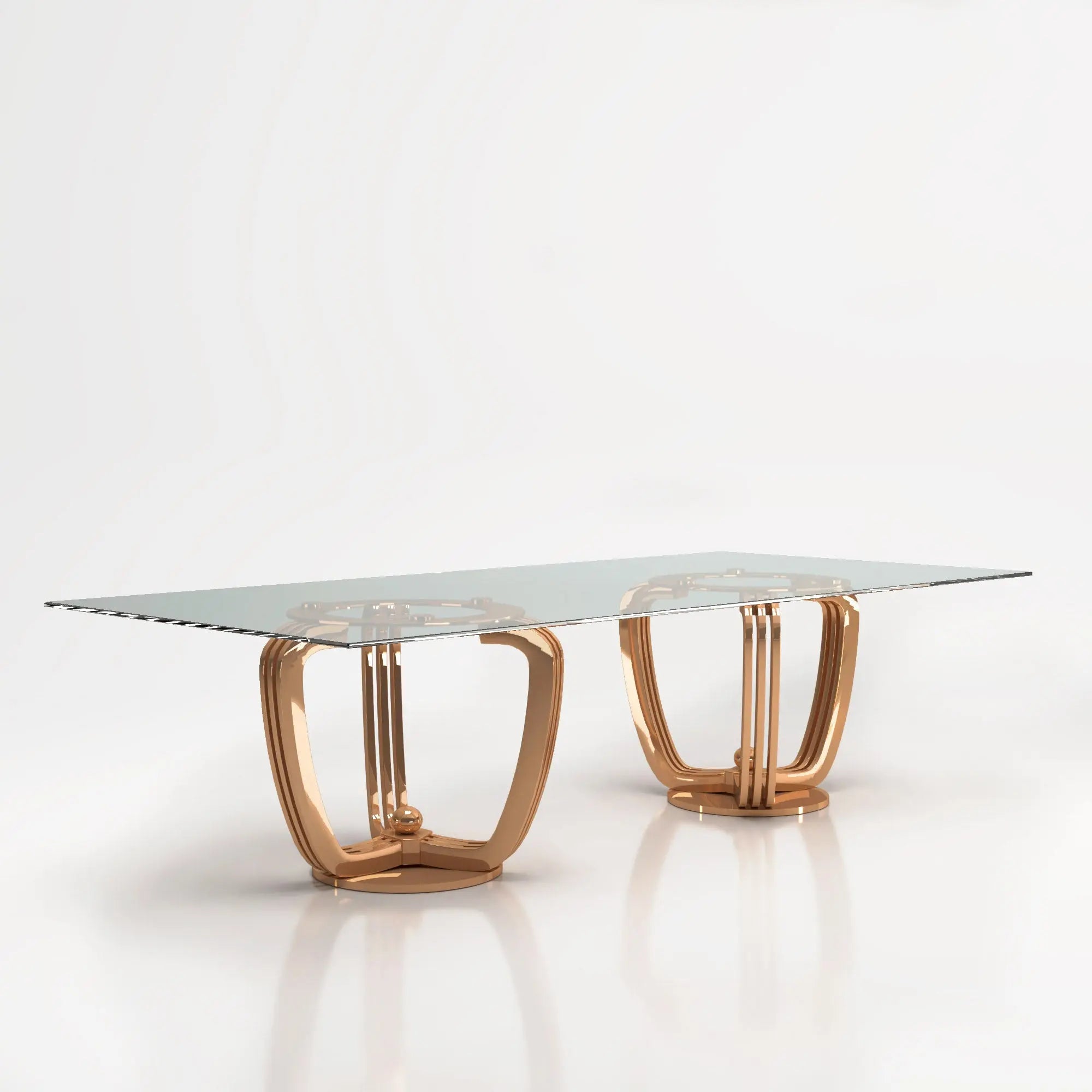 Dining Table Rectangle Double Base | Regency - AllaModa Furniture