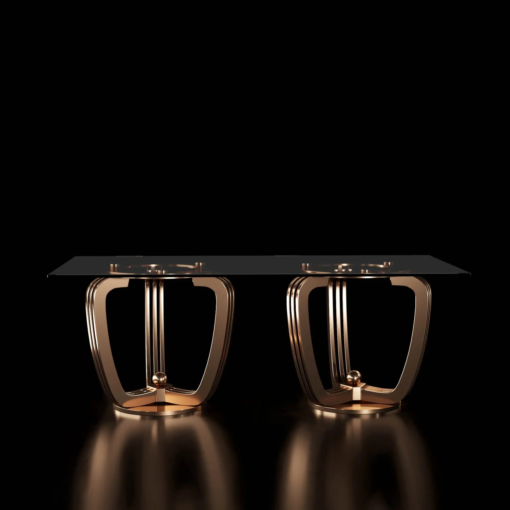 Dining Table Rectangle Double Base | Regency - AllaModa Furniture