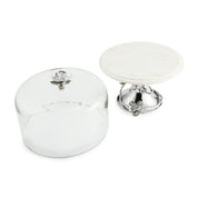 White Orchid Cake Stand With Dome