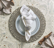 Gilded Channel Placemat in Silver, Set of 4