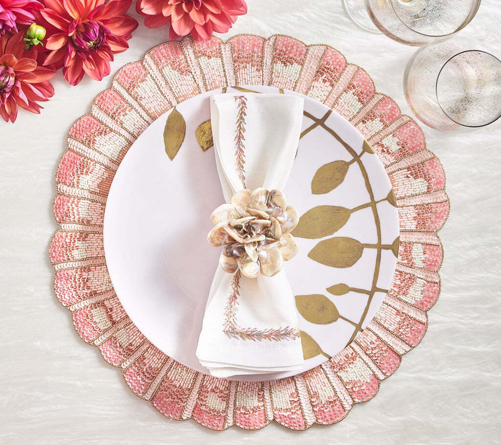 Triton Placemat in Ivory & Blush, Set of 2