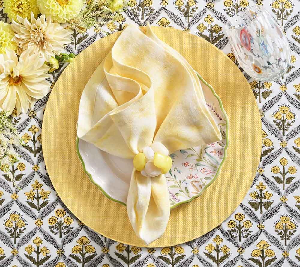 Sea Stone Napkin Ring in Yellow, Set of 4