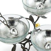 Pomegranate Triple Bowl Set With Spoons