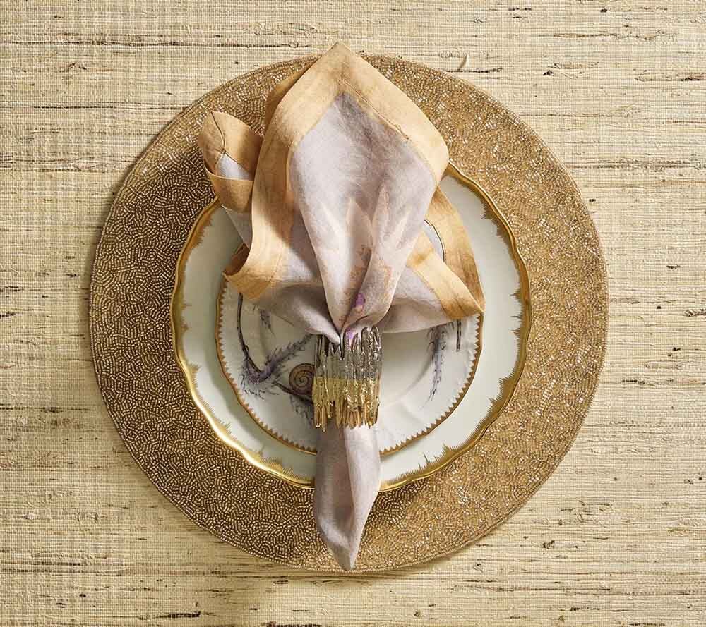 Patina Napkin Ring in Gold & Silver, Set of 4