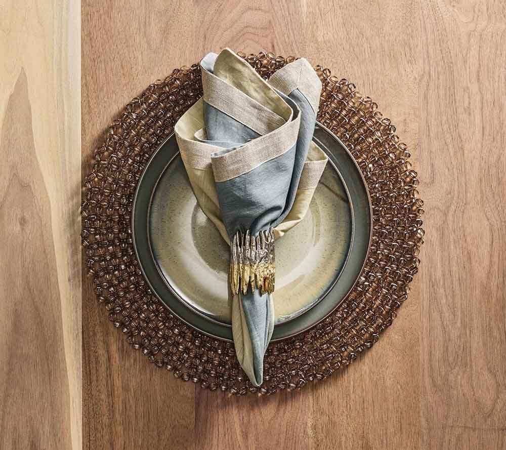 Patina Napkin Ring in Gold & Silver, Set of 4