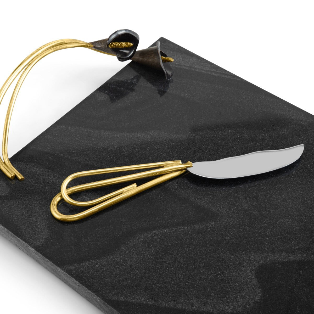 Calla Lily Midnight Cheese Board With Knife