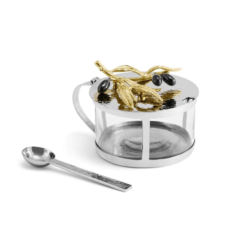 Olive Branch Condiment Container with Spoon