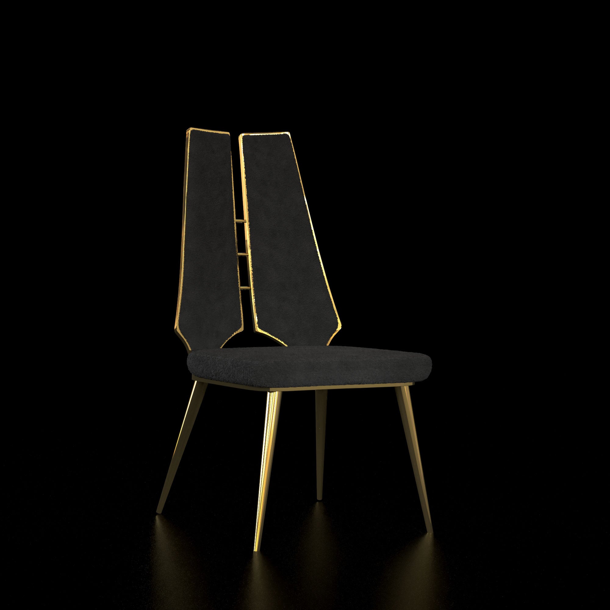 Dining Chair Santos Titanium Gold - AllaModa Furniture