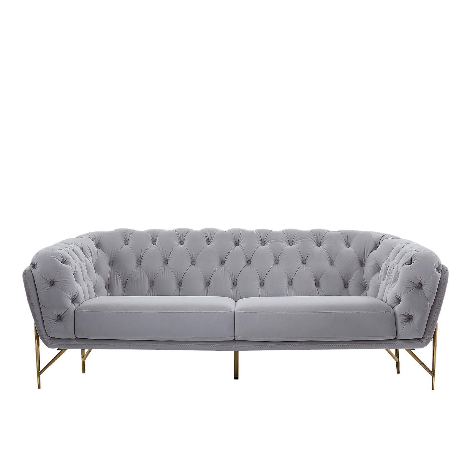 Light grey chesterfield sofa sales