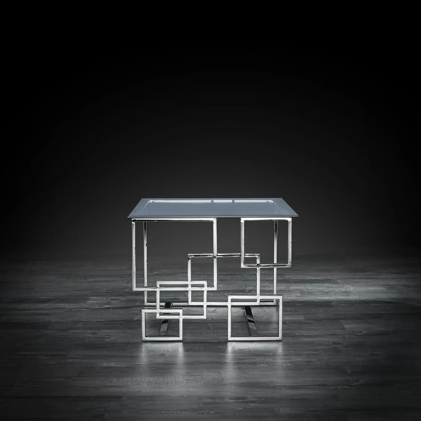 spectra silver modern end table