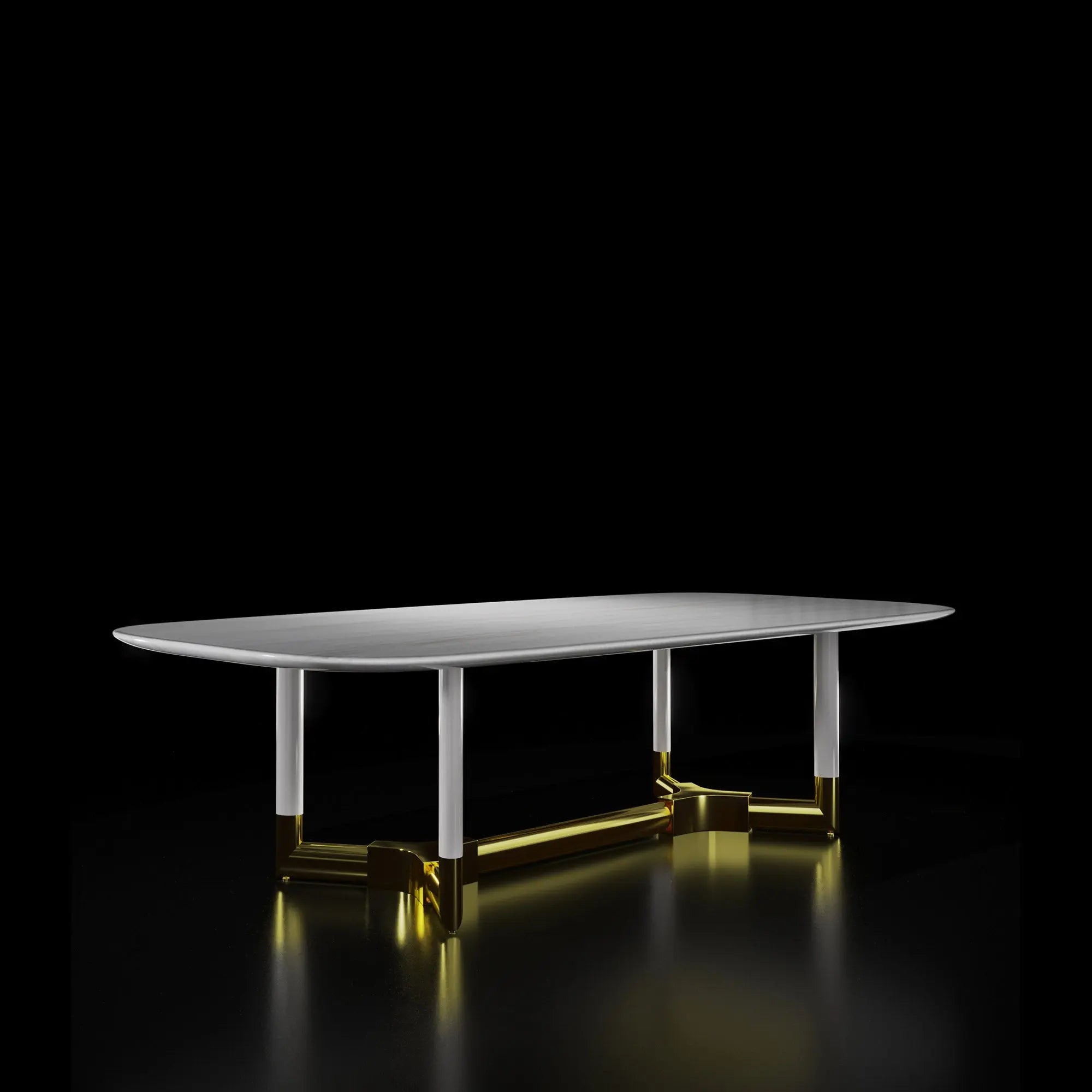 Tiffany Titanium Gold Dining Table | Marble Top - My Store--Dining Table