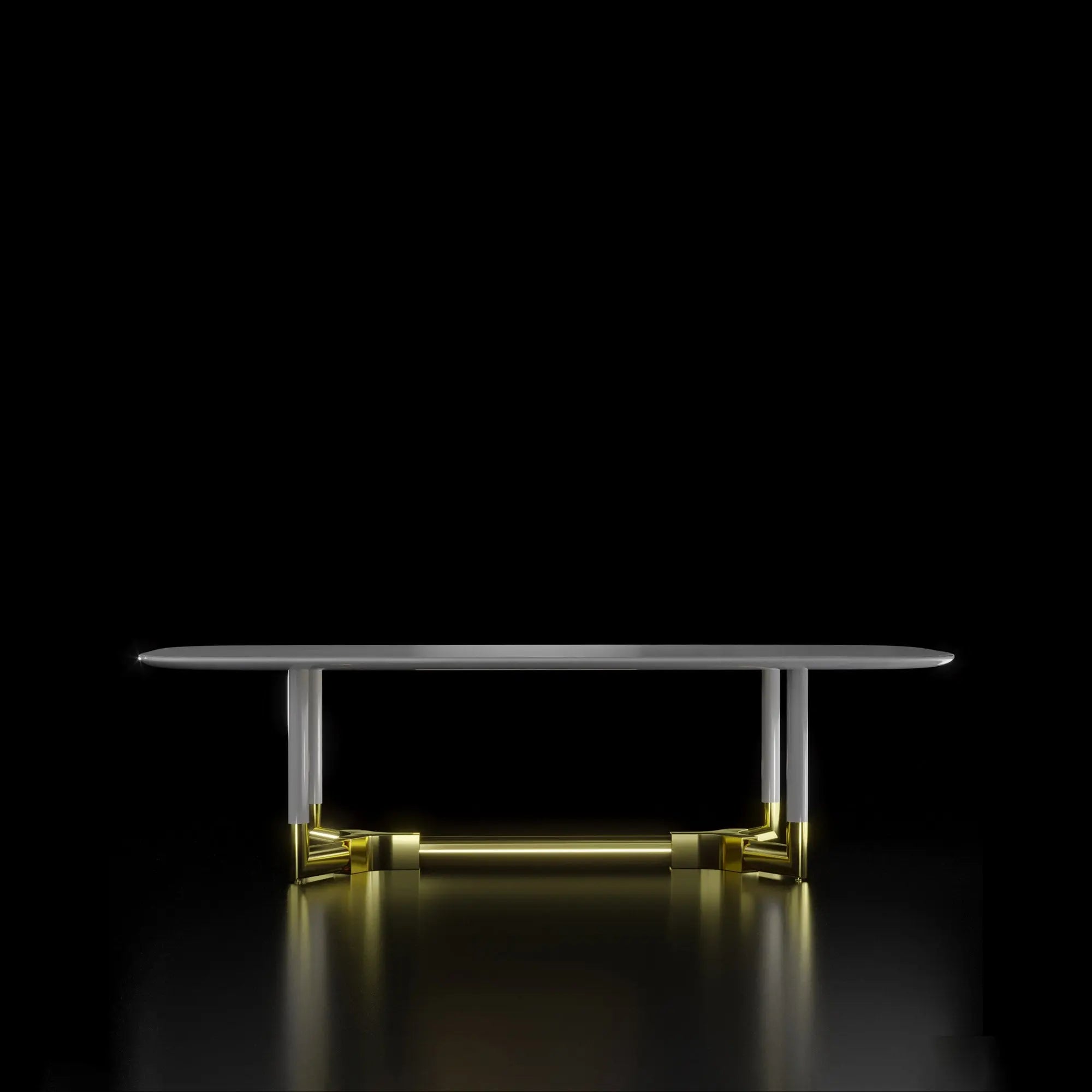 Tiffany Titanium Gold Dining Table | Marble Top - My Store--Dining Table